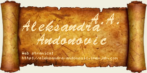 Aleksandra Andonović vizit kartica